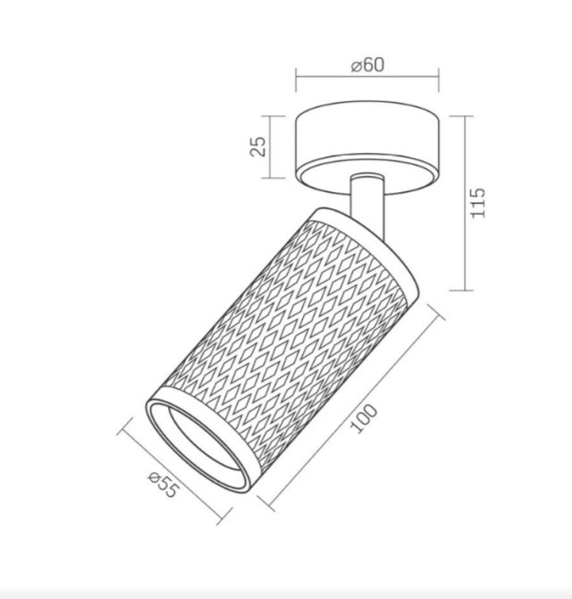 LED Світильник під лампу GU10 поворотний чорна призма VL-SPF02B-BP Videx Житомир - фото 4