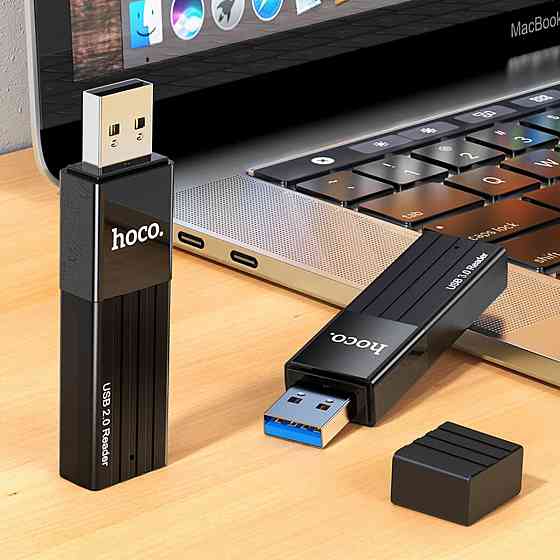 Хаб HOCO HB20 Mindful 2-in-1card reader(USB2.0) Black (6931474735201) Киев