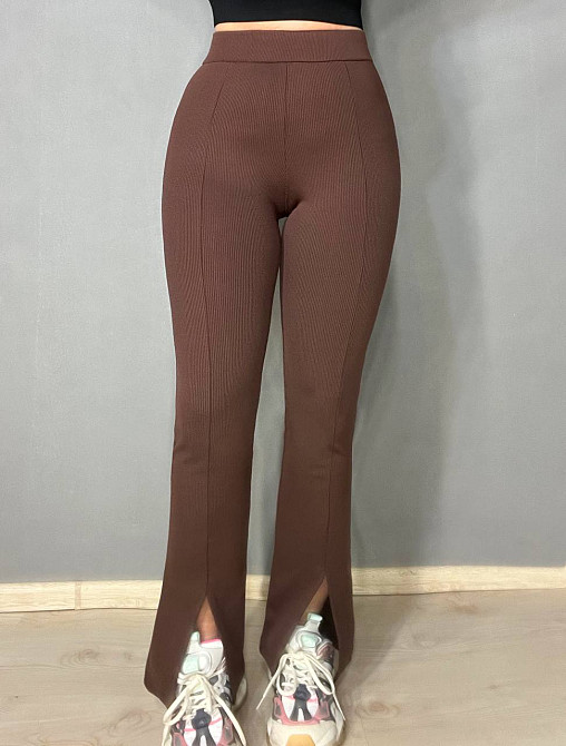 Лосини жіночі Prenses 535 з високою посадкою та розрізами кльош коричневі, коричневий, XL Київ - фото 11