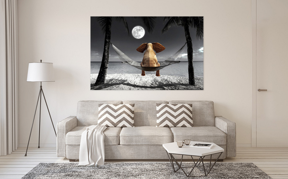 Картина холст у вітальню / спальню Слоник  на пляжі    MLP_4 ( 60х30см ) 50x100 см Київ - фото 2