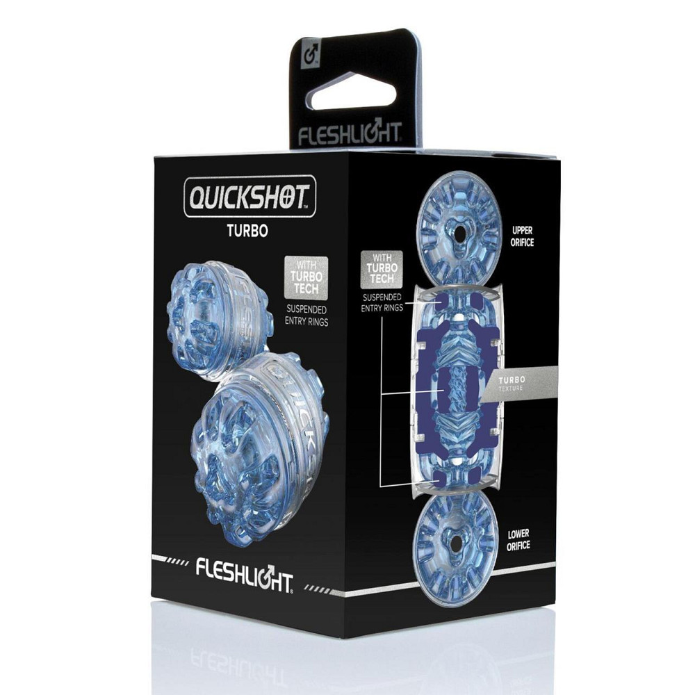 Мастурбатор Fleshlight Quickshot Turbo Blue Ice, компактный, сквозной, подойдет для пар и минета Sex Aura Киев - изображение 6