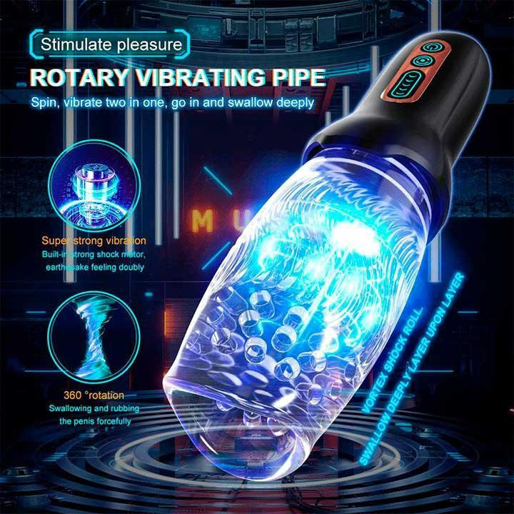 Автоматичний мастурбатор із ротацією Warrior 360 — 10 режимів вібрації, 5 режимів ротації Вінниця - фото 17