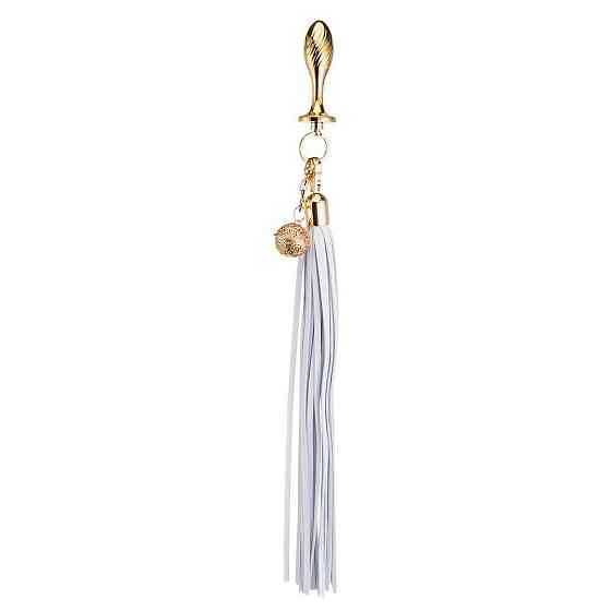Металева анальна пробка Хвіст поні LOCKINK SEVANDA White Pony-Tail Anal Pear-shape Plug Sex Aura Київ