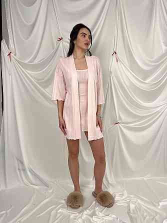 Домашний халат из трикотажа бамбук Розовый XS/S Харьков