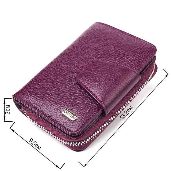 Практичное вертикальное портмоне для женщин с монетницей на молнии из натуральной кожи флотар CANPELLINI 21601 Киев