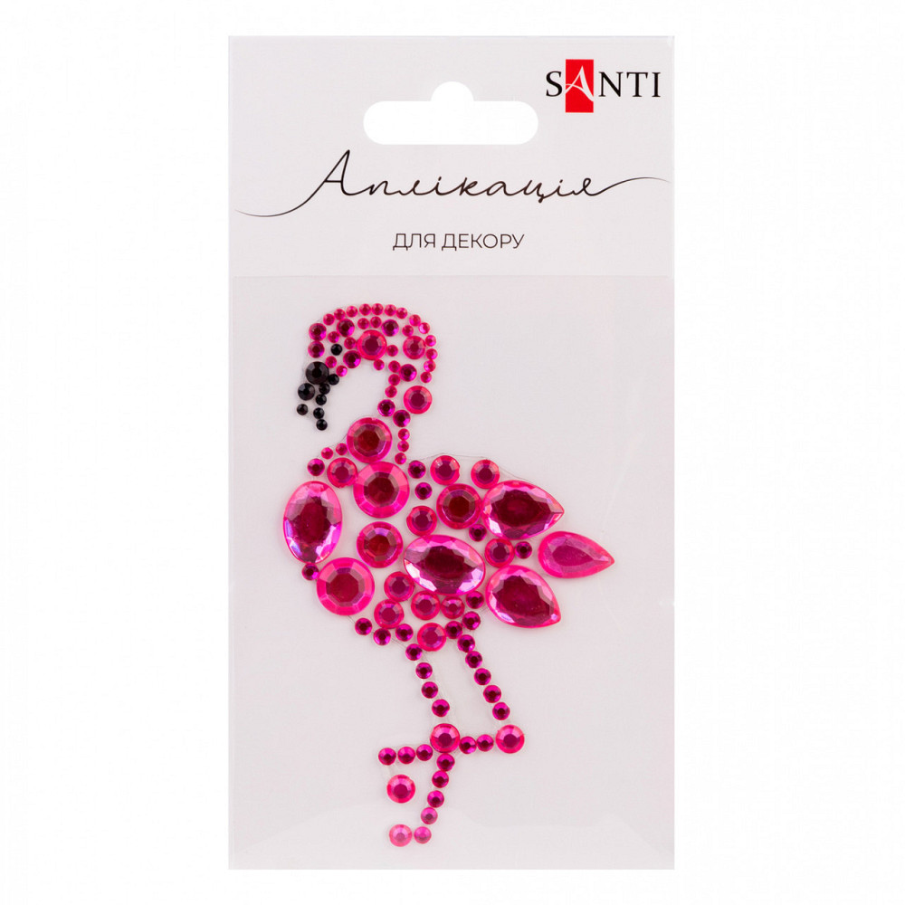 Аплікація "SANTI" 743026 зі страз самоклеючих "Фламінго" 6х10 см, шт Київ - фото 1