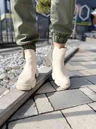 Черевики жіночі GREMMY бежеві натуральна шкіра весна-осінь высота 13 см (4305) Коломия