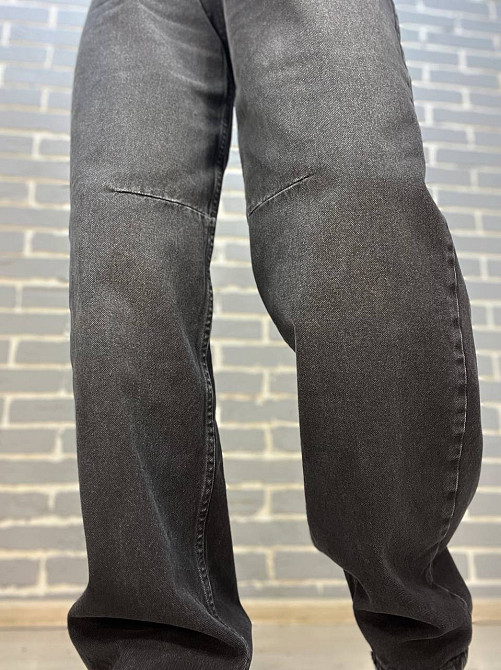 Джинси жіночі Q-4 3013 Skaiter баггі вільні оверсайз шви на колінах затяжка на таліі чорні, чорний, 31, 31, 77 см, 119 см Київ - фото 5