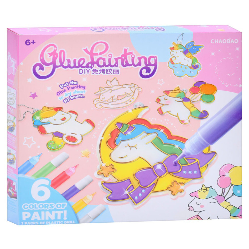 Дитячий набір для творчості "Підвіска-розмальовка" 7600-1-23-21-2123-3 ланцюжок, фарби 6 кольорів Вінниця - фото 1