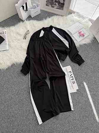 Жіночий прогулянковий костюм-двійка: кофта та штани трикотаж Чорний, 46/48 Одеса