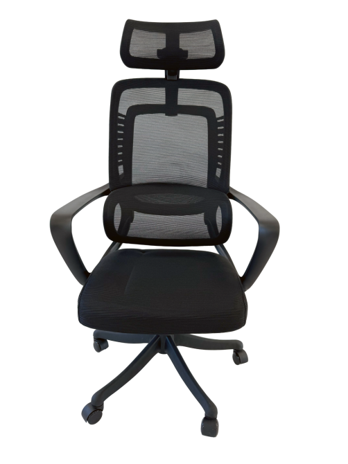 Офисное эргономичное кресло ERGO E2502 с сетчатой обивкой черное Киев - изображение 2