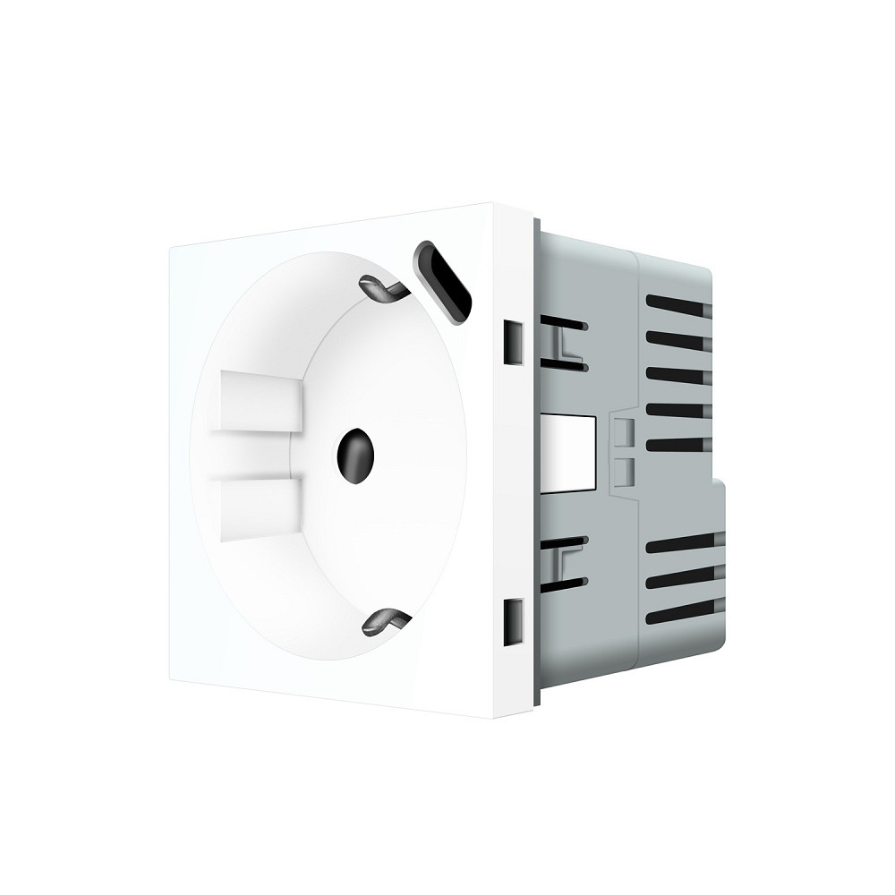 Електрична розетка з USB Type-C 18Вт для зарядки, з заземленням, LIVOLO, чорна, скляна матова рамка, 250В 16А Коломия - фото 3