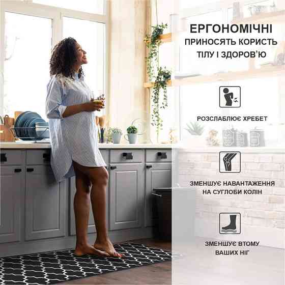Набор коврики кухонные Lovely Svi 2 шт: 44 x74 x1см и 44 x119 x1см Черный Киев
