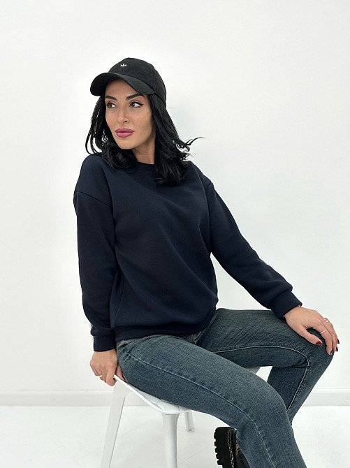 Базовий однотонний світшот "Stand" оптом | Батал Темно-синій, 50-52 Київ - фото 1