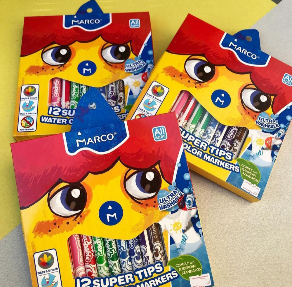 Фломастеры 12 цветов Marco Super Washable Киев - изображение 1