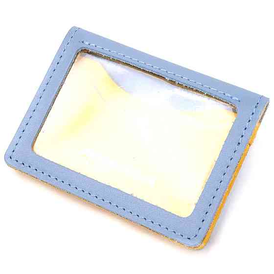 Оригінальна шкіряна обкладинка на документи комбі двох кольорів Серце GRANDE PELLE 16707 Жовто-блакитна Київ