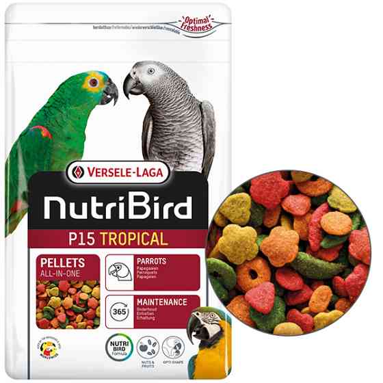 Versele-Laga NutriBird P15 Tropical ВЕРСЕЛЕ-ЛАГА НУТРІБЕРД P15 ТРОПІКАЛ повнораціонний екструдований корм для великих папуг Київ
