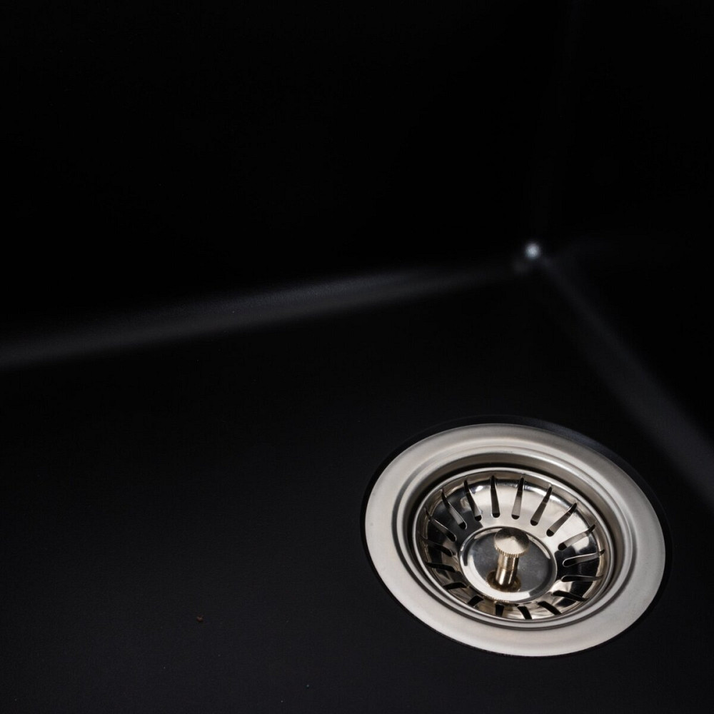 VALESO Гранітна мийка для кухні VALESO LIANA 6243 матова Чорна Коломия - фото 12