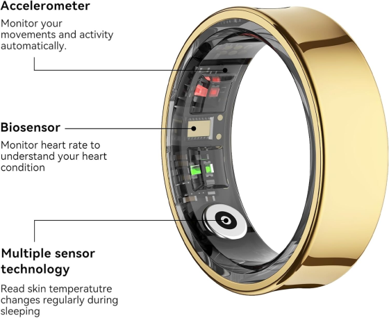 Умное кольцо Smart Ring R06 для мониторинга здоровья и сна, фитнес-трекер Bluetooth для Android и iOS, водостойкое Киев