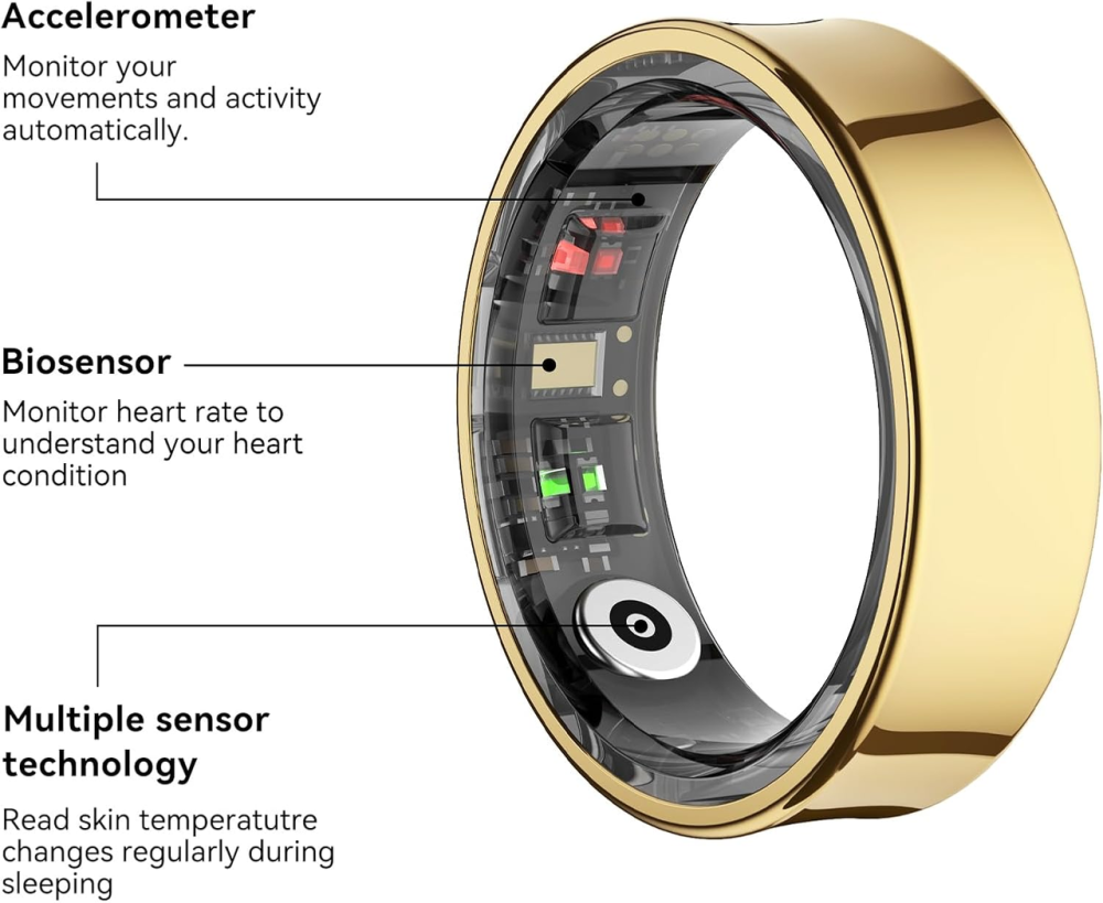 Умное кольцо Smart Ring R06 для мониторинга здоровья и сна, фитнес-трекер Bluetooth для Android и iOS, водостойкое Киев - изображение 3
