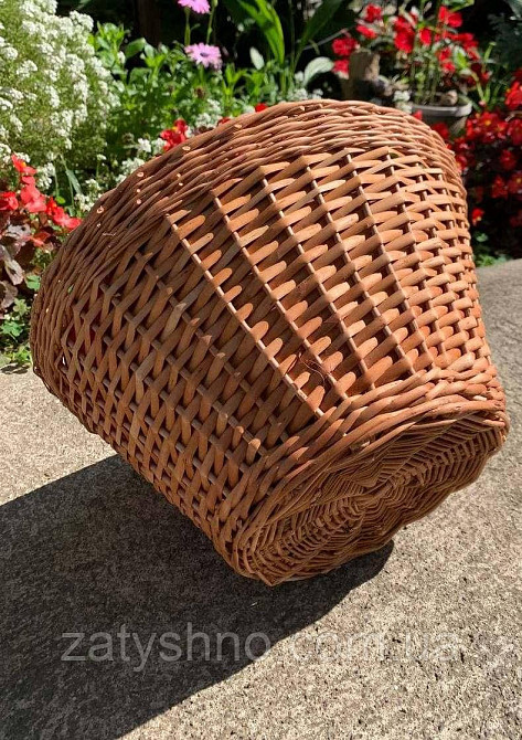 Плетена підставка кругла для квітів на підвіконня Київ - фото 3