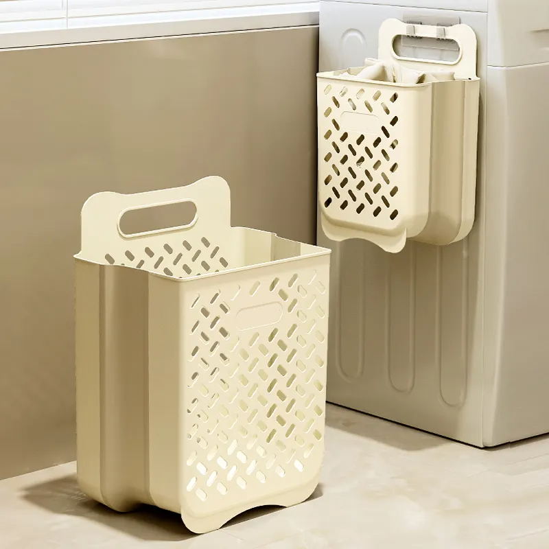 Настенная пластиковая корзина для белья с вентиляцией, складной органайзер, размер 35×25×49см Каменец-Подольский - изображение 2