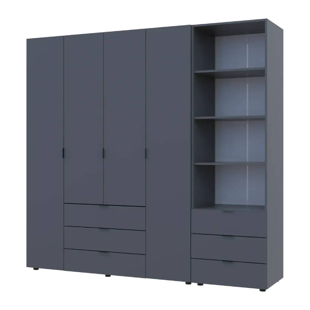 Шафа для одягу Doros Гелар Графіт 4ДСП з пеналом 215х49.5х203.4 (DRS-011928) Дніпро - фото 2