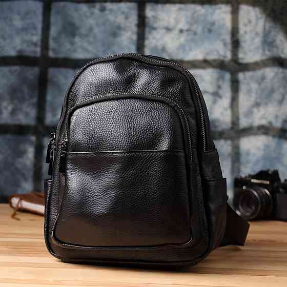 Жіночий рюкзак з натуральної шкіри Vintage 23062 Чорний Київ