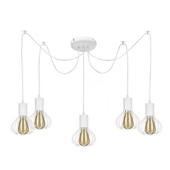 Подвесная люстра паук белая 5 ламп Е27 Lotus NL 1415--5W Одесса