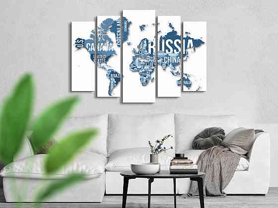 Модульна картина Карта світу Art-325_5 ( 80х118см ) Київ