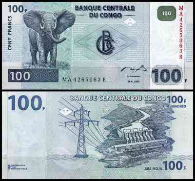 Конго / Congo 100 francs 2007 (2013) Pick 98a UNC Полтава
