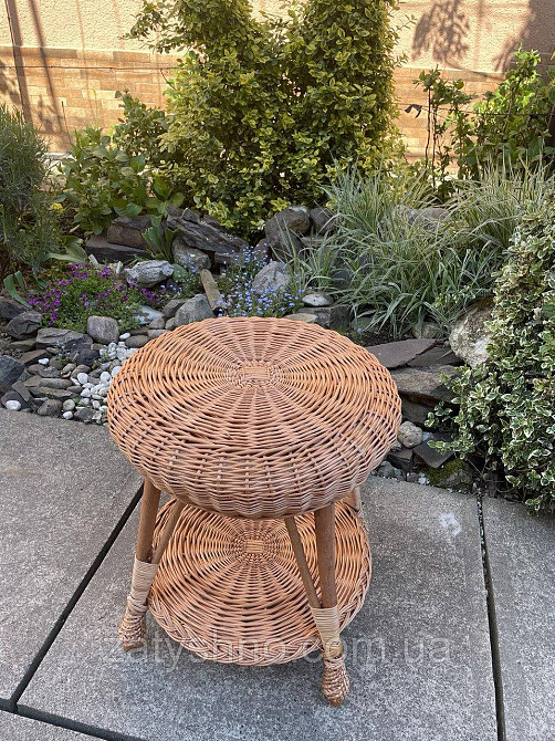 Стіл плетений круглий журнальний Київ - фото 7