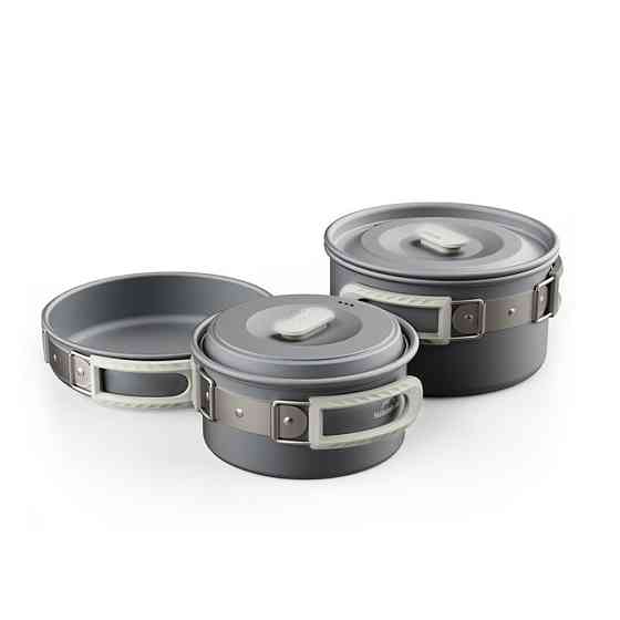 Набор посуды (2 кастрюли, сковородка) Naturehike CNK2450CF010, алюминий Киев