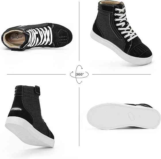 Чоловічі мотоботинки для міста дихаючі протиковзкі з боковою блискавкою підтримка щиколотки Київ