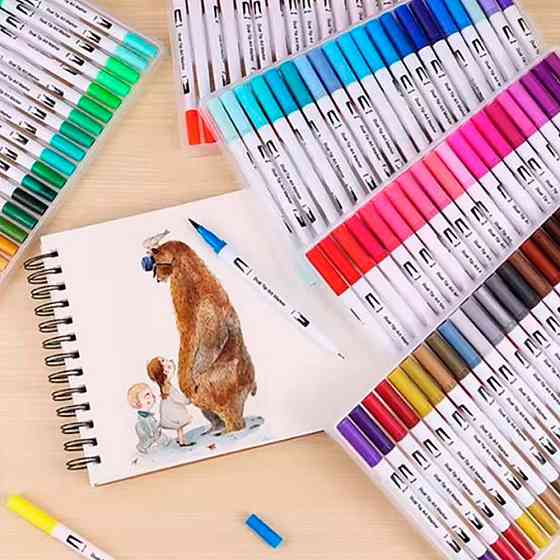 Набор двусторонних маркеров на водной основе 100шт Киев