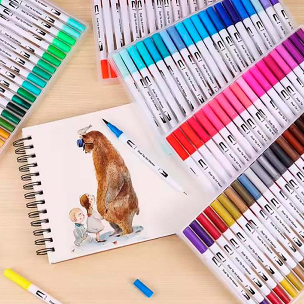 Набор двусторонних маркеров на водной основе 100шт Киев - изображение 2