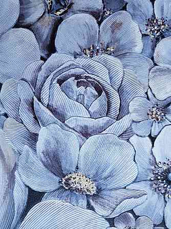 Шпалери вінілові на флізелін Marburg Floralia 1.06х10 квіти піони сині, блакитні, коричневі 33905 Київ