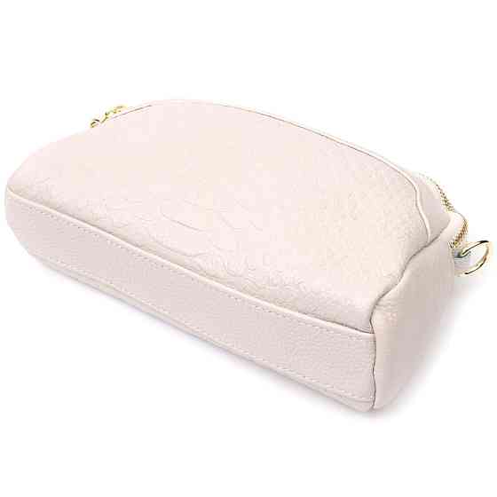 Невелика прямокутна сумка на два відділення з натуральної шкіри Vintage 22357 Біла Київ