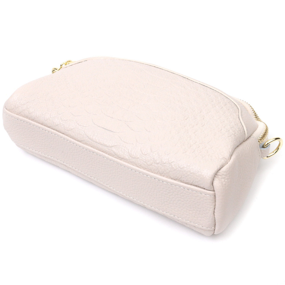 Небольшая прямоугольная сумка на два отделения из натуральной кожи Vintage 22357 Белая Киев - изображение 5