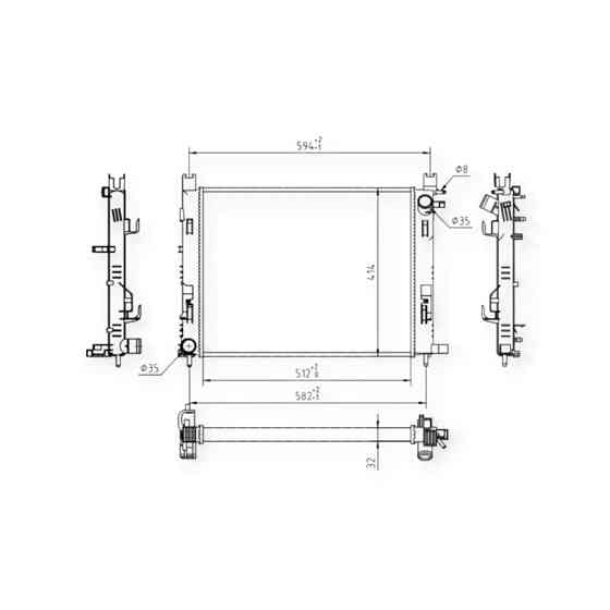 Радиатор охлаждения двигателя автомобиль Рено Dokker, Dacia Logan 1.2, 1.6i, 1.5dCi 12- Мукачево