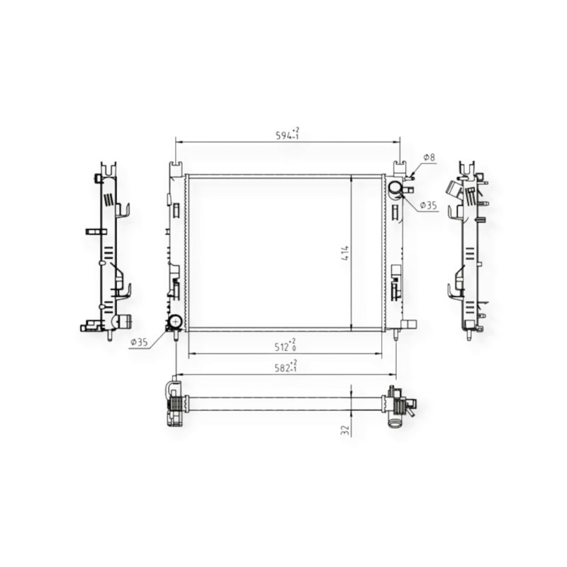 Радиатор охлаждения двигателя автомобиль Рено Dokker, Dacia Logan 1.2, 1.6i, 1.5dCi 12- Мукачево - изображение 1