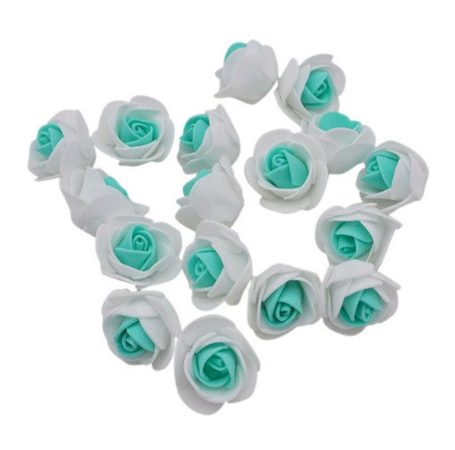 Головки квітів для рукоділля 50 штук 3 см біло-м`ятний Київ - фото 2
