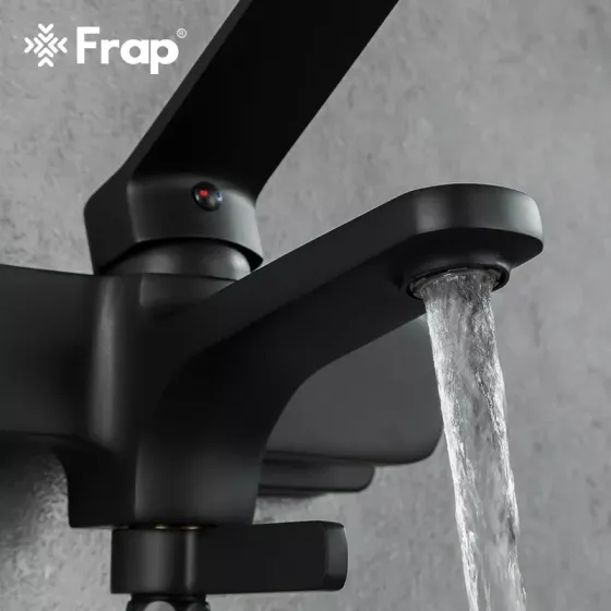 Смеситель для ванны с душевым гарнитуром Frap F3262 черный Киев