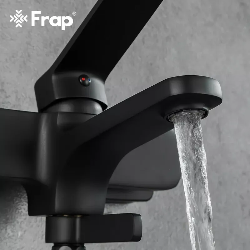 Смеситель для ванны с душевым гарнитуром Frap F3262 черный Киев - изображение 4