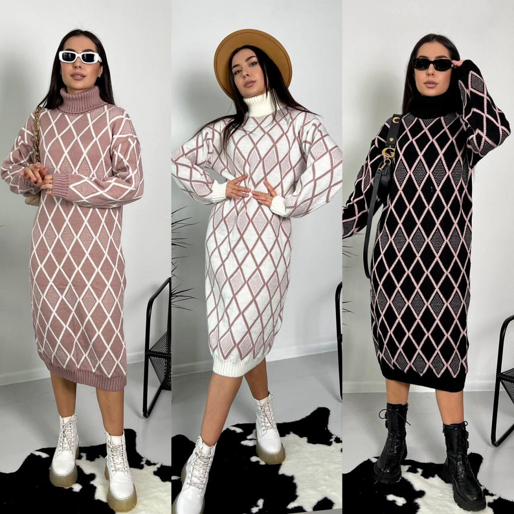 Жіноче в'язане плаття з орнаментом. 42-48р Київ - фото 3