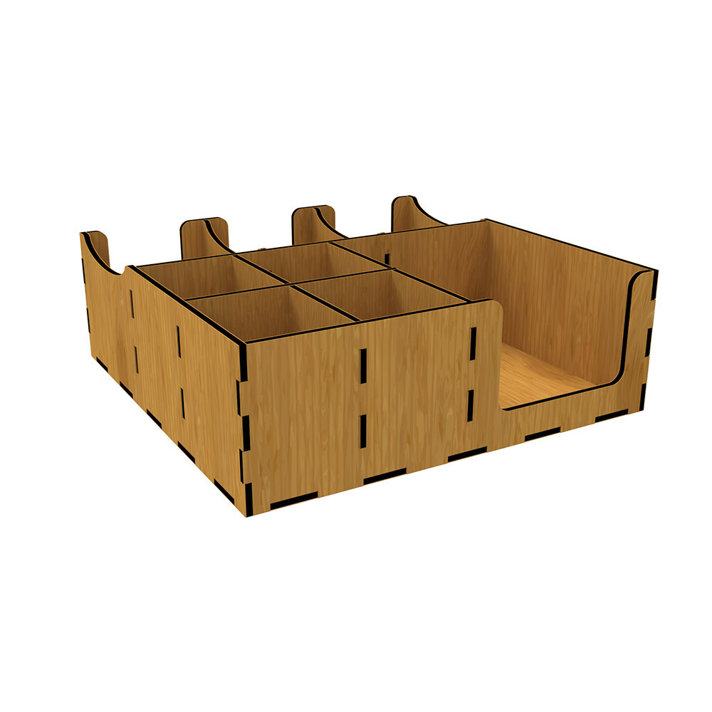 Органайзер EKOSTAR дерев'яний дуб з отворами для кришок 30*30 Київ - фото 2