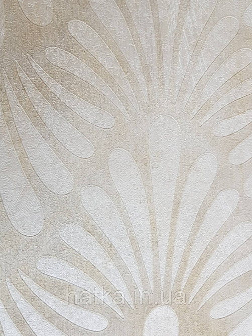 Шпалери Marburg Tango 58801 східний малюнок 3д плями віяло срібні на бежевому фоні Київ - фото 2