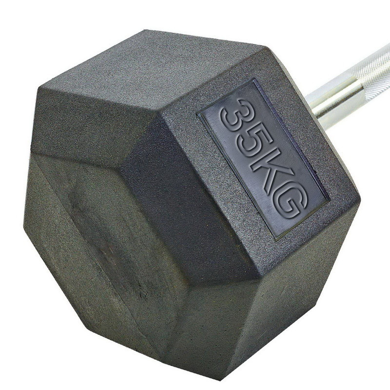 Штанга фіксована пряма гумова Record 6230-35 довжина 95 см 35 кг Київ - фото 2