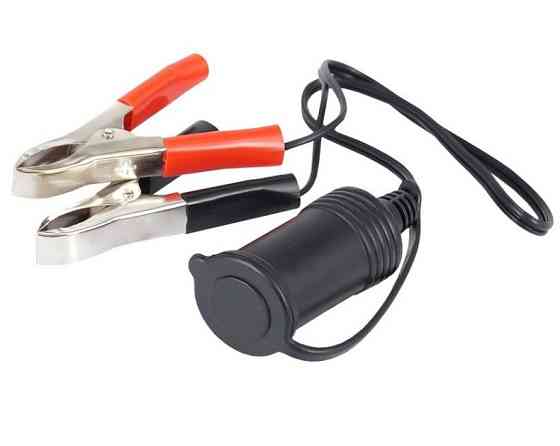 Переходник-гнездо прикуривателя с зажимами/крокодилы АКБ с крышкой 12/24V Харьков