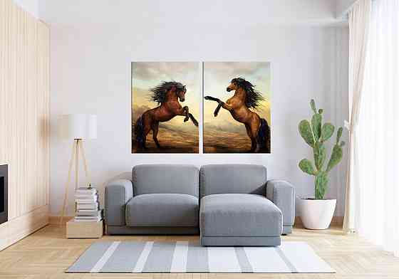 Модульная картина в гостиную / спальню  Коні  TLV-2_067 90x132 см Київ